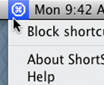 Block shortcuts with a hotkey or a click